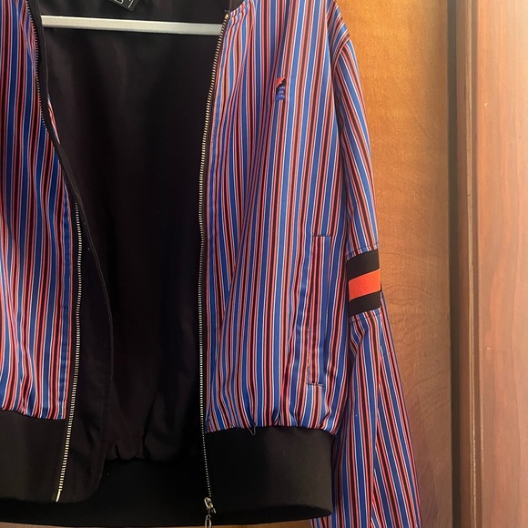 Striped satin bomber jacket - Picture 4 of 6